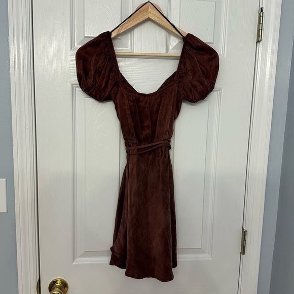 VRG GRL Dress Mini Cut Out Brown Vacation Summer Travel Sexy Size 2 Extra Small - Picture 4 of 7